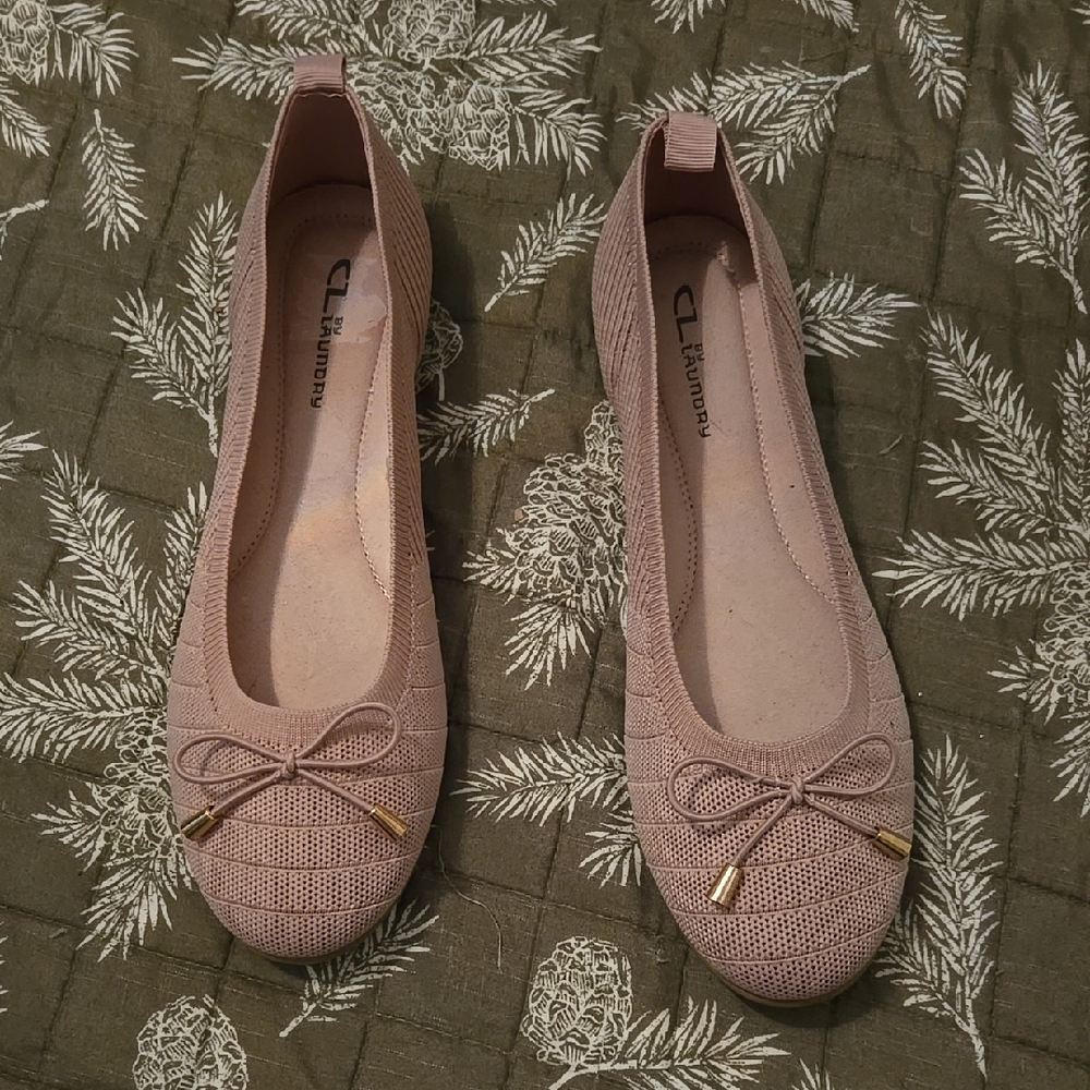 CL by Laundry Pink Ballet Flats Wide Width 9.5